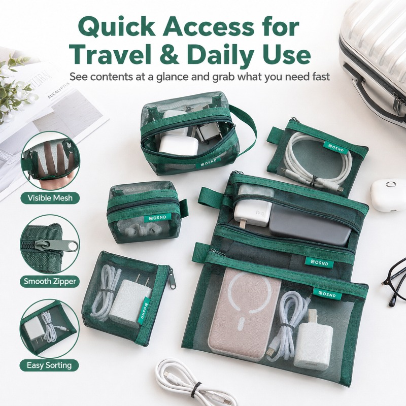 6PCS Portable Mesh Tech Access - Tech Woven Accessories ulasan dan harga