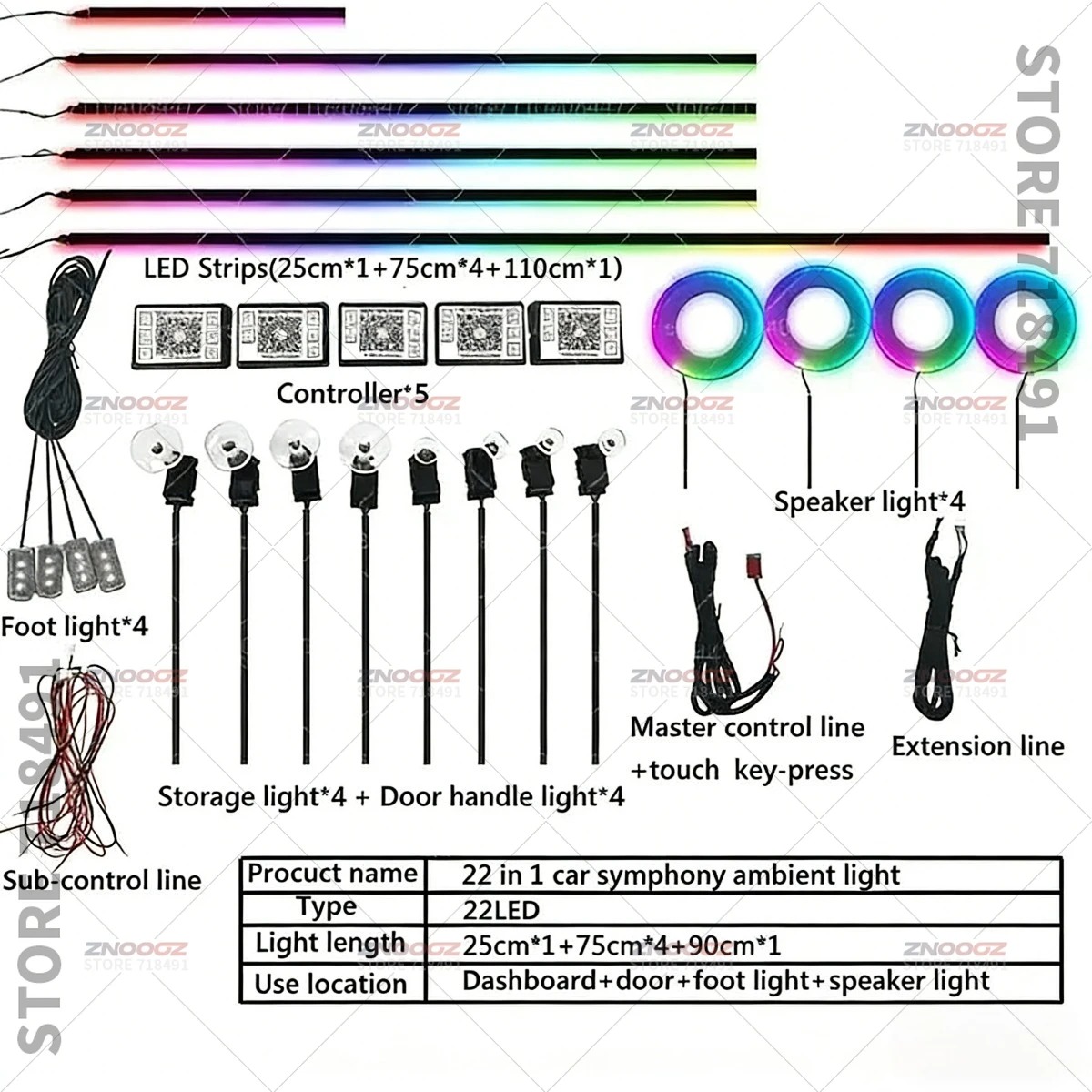 22in1 RGB Car Interior Acrylic - Tech Lighting Accessories ulasan dan harga