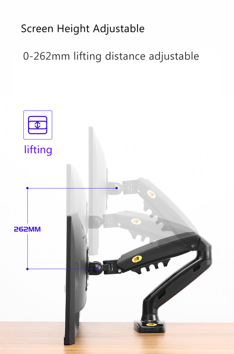 NEW NB F80 17-30' Desktop LED  - Monitor Arm Single ulasan dan harga