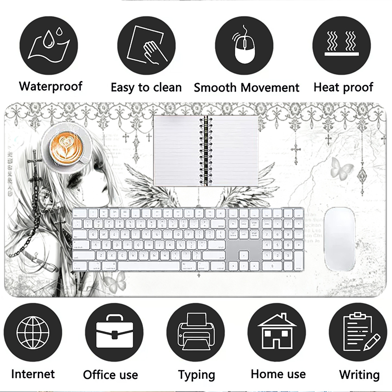 Leather Mousepad Black White A - Tech Accessories Desk ulasan dan harga